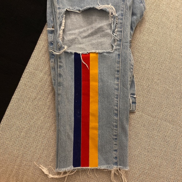 The Ragged Priest Color Stripe Ripped Jeans - Picture 3 of 4